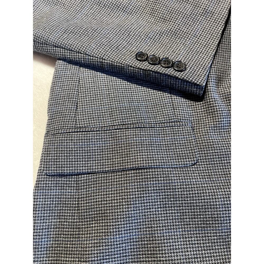 Ralph Lauren LRL 44L Steel Blue Gray Puppytooth Plaid Blazer Sport Coat - Picture 9 of 15